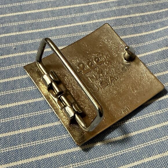 Vintage Unisex Belt Buckle Tennis Racket LEE USA NY  Silver‎ Tone/Resin - Picture 5 of 9